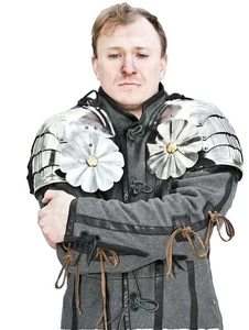 Larp Warrior medievale acciaio gotico coppia di Pauldrons armatura Shaulder Armor - Foto 1 di 5