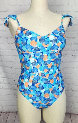 Traje de baño de una pieza decree conchas marinas volante hombro playa crucero tropical talla M Foto 1 de 4