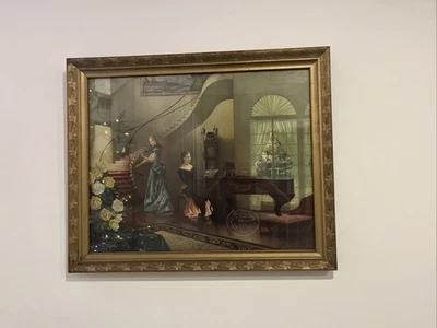 Pintura vintage 1955 R. Brownell McGrew "Morning Melody" famosa pieza de arte Foto 1 de 4