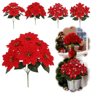 Flor Simulada Navidad, Navidad Artificial Flor de Pascua - Imagen 1 de 19