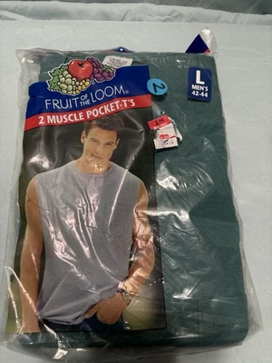 Camisa De Colección Fruit of the Loom MUSCLE POCKET-T Talla LG Verde Foto 1 de 2