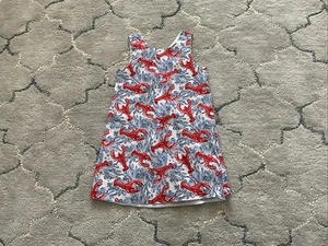 Tommy Bahama Youth Girls Cotton Dress - size 7 - gently used Lobster Print  - Picture 1 of 5