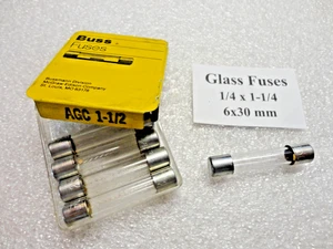 1-1/2 Amp Fast Blow Glass Fuses, 6 x 30mm 1/4 x  1-1/4 250 Volts, USA Fast Ship - Picture 1 of 1