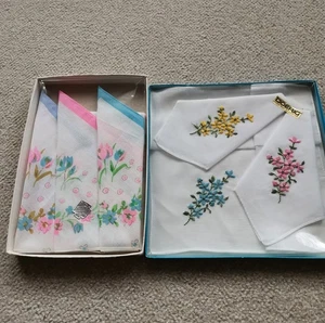 2 Packungen Taschentücher mit je 3 Taschentücher, Vintage - Bild 1 von 2