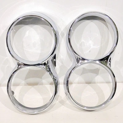 VINTAGE 1965 LINCOLN CONTINENTAL PAIR FRONT HEADLIGHT BEZELS NICE - Image 1 of 4