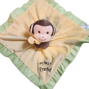 Garanimals Monkey Lovey My Best Friend coperta di sicurezza gialla 14x14 - Foto 1 di 10