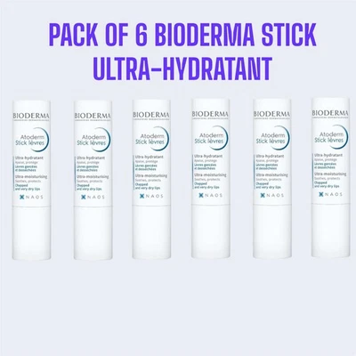 6XBioderma Atoderm Bálsamo Labial Hidratante Barra Hidrata Reparación Daños Proteger 4g Foto 1 de 4