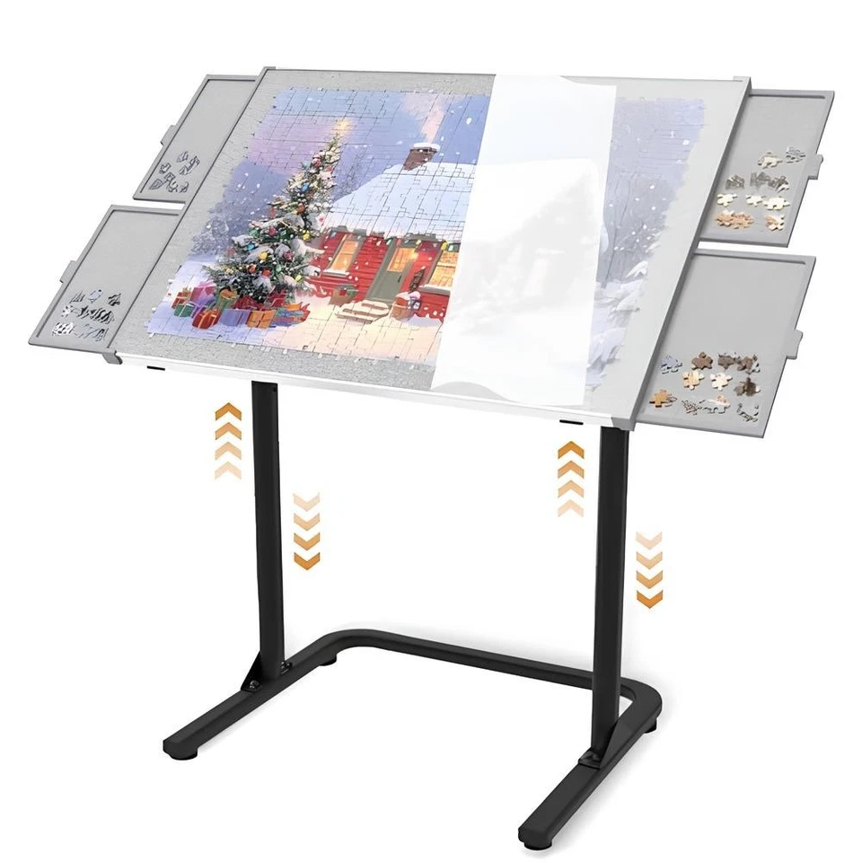 Jigsaw Puzzle Table 1500 pcs, Puzzle Board Adjustable Height & 90°up Angle - Image 1 of 4