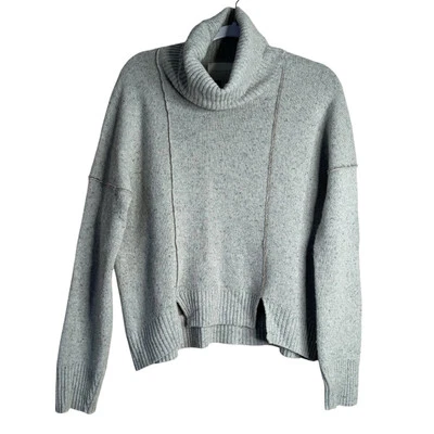 Suéter Brochu Walker Talla S Carnaby Cuello Alto Costura Doble Punto Pullover Taupe Foto 1 de 4