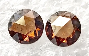 1.90CT Lab Grown Diamond Brown diamond Round Rose cut diamond Round Pair diamond - Picture 1 of 11