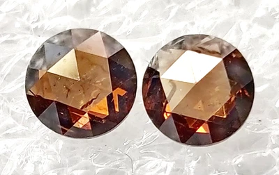 1.90CT Lab Grown Diamond Brown diamond Round Rose cut diamond Round Pair diamond - Image 1 of 4