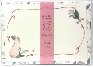 Rabbit Lily of the Valley Letter Set Made in Japan Schinako Moriyama Active - Picture 1 of 2