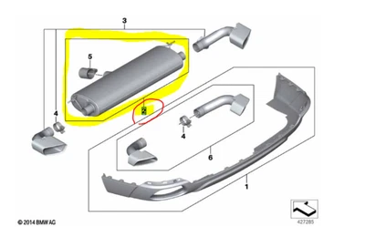 Escape de desempenho BMW 2014-2018 BMW X5 M genuíno 18-30-2-344-205 - Imagem 1 de 2