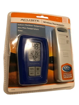 Acurite Thermometer Digital Indoor / Outdoor Wireless Easy Mount Sensor Blue - Image 1 of 4