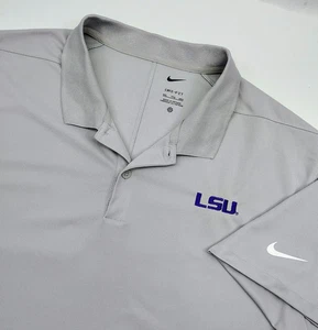 Nike LSU Tigers Dri-Fit Performance Polo Golf Shirt Herren Größe XXL 2XL grau EUC! - Bild 1 von 5