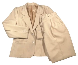 Rare Vintage 70s 80s Damen Hosenanzug hellbraun beige Polyester Strick SEARS Gr. 14 - Bild 1 von 17