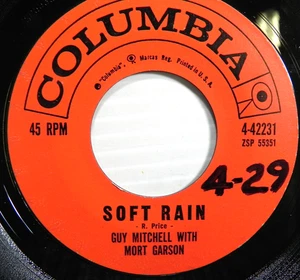 Guy Mitchell - Soft Rain / Big Big Change 1961 Columbia 4-42231 Vinyl 45 RPM - Picture 1 of 4