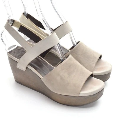 Sandalias de plataforma de madera modernas Coclico para mujer 37/7 sandalias de cuero gris zapatos Foto 1 de 4