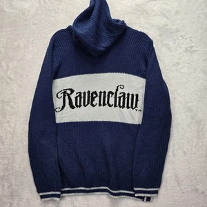 Harry Potter Ravenclaw Kapuzenpullover Damen L blau silber Strick V-Ausschnitt Pullover - Bild 1 von 11