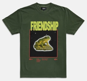 Friendship ~ Toad Frog Boy Tee ~ A24 Movie Promo ~ Paul Rudd Tim Robinson ~ Sz L - Picture 1 of 4