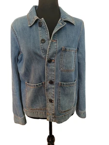 J. Crew Medium Wash Small Denim Jacket Button Front Fall Shacket - Picture 1 of 6