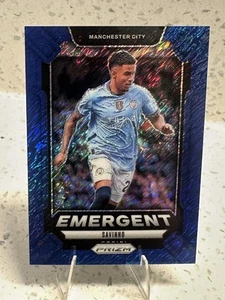 2024-25 Prizm Premier League #2 Savinho - Blue Shimmer 1/8 Manchester City - Picture 1 of 2