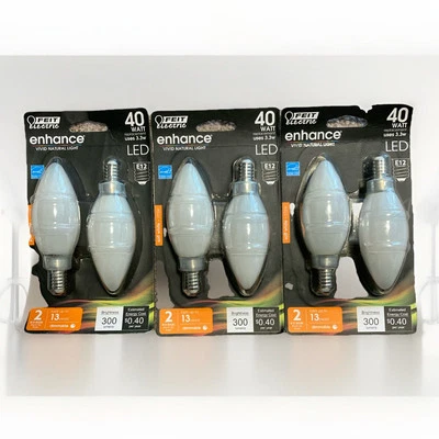 💡40-Watt 3pks Equivalent B10 E12 Candelabra Dimmable Filament CEC Frosted LED - Image 1 of 2