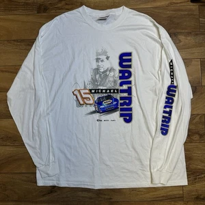 Michael Waltrip #15 NASCAR Chase Authentics Mens XL White Long Sleeve Shirt - Picture 1 of 16