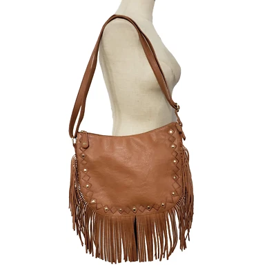 Nuevo Bolso Sin Límites Marrón Imitación Cuero Estilo Occidental con Flecos Foto 1 de 4