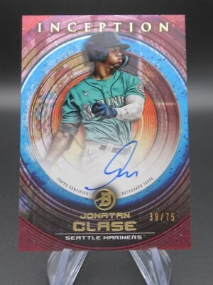 2022 Bowman Inception Jonatan Clase Fuschia Foil /75 Auto - Mariners Prospect - Image 1 of 2