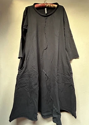 Nuevo Vestido Maxi Lago Cynthia Ashby Mujer Manga Larga Pequeño Negro Bolsillo Lagenlook Foto 1 de 4