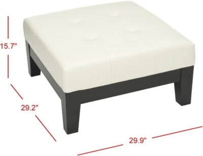 Safavieh JORDAN SQUARE OTTOMAN, Reduced Price 2172756313 HUD4079C - Image 1 of 4