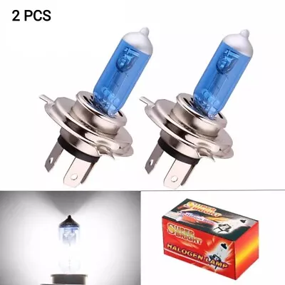 2X LAMPADINE ALOGENE H4 EFFETTO XENON SUPER WHITE ULTRA WHITE 55W 6000K BIANCO - Imagen 1 de 4