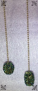 Handcrafted Champagne Gold Green Orange Yellow Faceted Disco Bead Fan Pulls - Picture 1 of 4