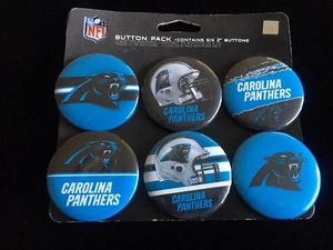 Carolina Panthers Confezione da sei bottoni contenenti 6 bottoni da 2 pollici nuovi con scatola - Foto 1 di 1