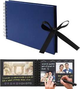 Kreatives Fotoalbum zum Selbstgestalten, 60 Seiten, Navy Blau, Hochzeit Geschenk - Bild 1 von 7