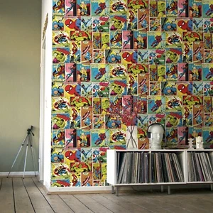 Papel pintado de tira cómica de Marvel Muriva 159501 - Imagen 1 de 3