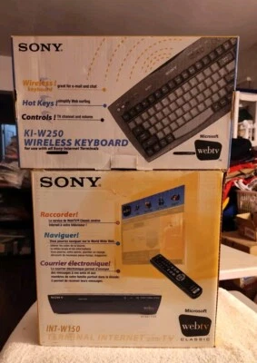 Sony New Open Box Microsoft Webtv Terminal & New Sony KI W250 Wireless Keyboard - Image 1 of 4