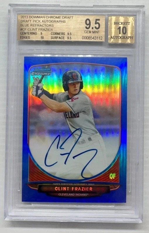 2013 Bowman Draft Picks Clint Frazier Chrome Auto Blue Refractor #75/99 BGS 9.5 - Image 1 of 2