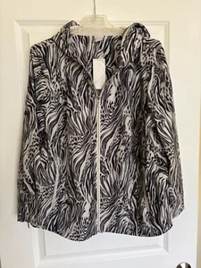 Chico’s NWT Zenergy Jacket Size 3 XL (16) w/Hood & Drawstring Waist SPF 50 NEW - Picture 1 of 9