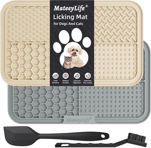 2PCS Large Lick Mat for Dogs with Suction Cups, Slow Feeder Dog Bowls, Dog Lick - Picture 1 of 12