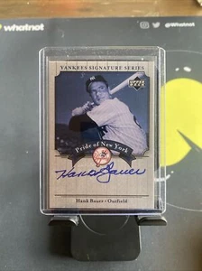 HANK BAUER 2003 UPPER DECK YANKEES SIGNATURE SERIES AUTO AUTOGRAPH #PN-HB - Imagen 1 de 2