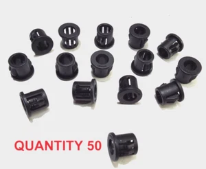 QTY50 ESSENTRA 3/8 X 1/4 SNAP BUSHING GROMMET BLACK NYLON PLASTIC HEYCO STYLE - Picture 1 of 16