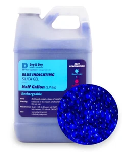 Cuentas de gel de sílice indicadora azul desecante de 1/2 galón (3,7 libras) - Imagen 1 de 8