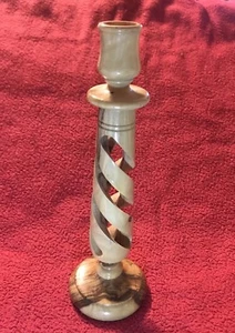 Vintage Hand Made Twisted Wood Candle Holder, Wood  From The Holy Land 9.5" EUC - Picture 1 of 12