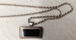 Mexico, Brenda Schoenfeld Sterling Silver Blk Onyx Brooch & Pendant - Picture 1 of 9