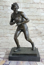Messingskulptur Statue Kunst Deko 100% Marmor Figur Rugby Fußball Player