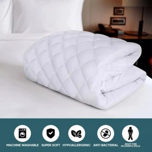 Waterproof Quilted Mattress Protector Hypoallergenic, Deep Pocket, Fitted Cover - Picture 1 of 23