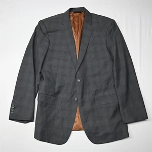 Jos A Bank 44L Gray Check 100% Wool Slim Fit Mens Blazer Sport Coat Jacket - Picture 1 of 12