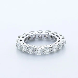4 1/2ct tw F VS2 Round Cut Earth Mined Certified Diamonds 18K Gold Eternity Ring - Picture 1 of 8